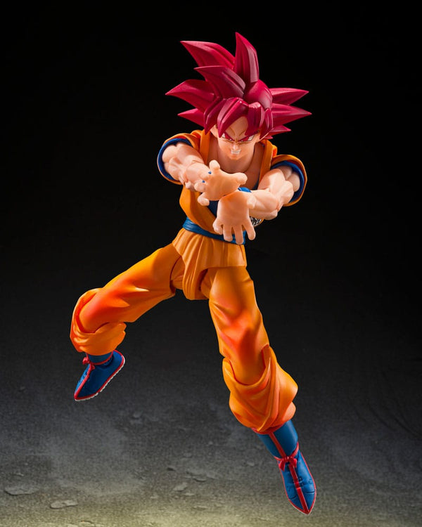 Dragon Ball Super - Son Guko: Super Saiyan God Ver. (God Aura) - S.H.Figuarts Action Figur (15 cm)