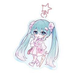 Vocaloid - Hatsune Miku: Kawaii Summer Time Ver. - Akryl Nøglering (9 x 7 cm)