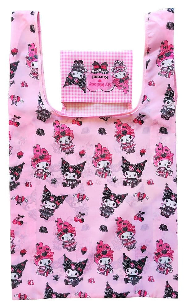 Sanrio Pink Black Party Serie - Kuromi & My Melody: Foldable Ver. - Tote Bag (33 x 37 cm)